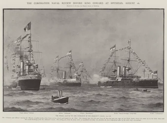 The Coronation Naval Review før kong Edward ved Spithead, 16. august